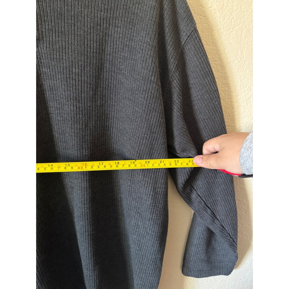 VTG John Ashford Adventure Mens Gray Ribbed Long Sleeve Polo‎ Sweater Knit L - Picture 3 of 5